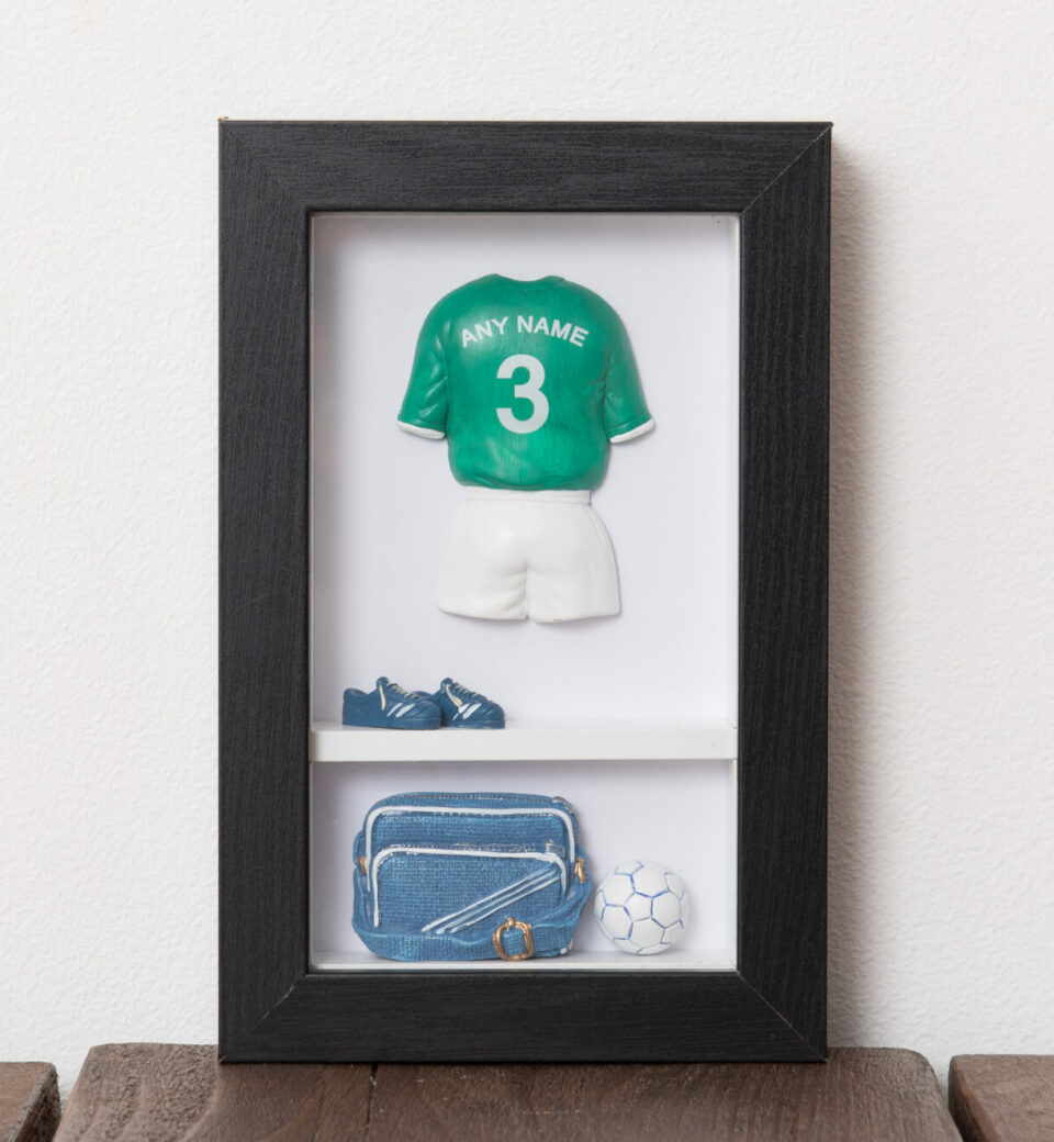 Classic personalised football KitBox example - football and rugby gifts
